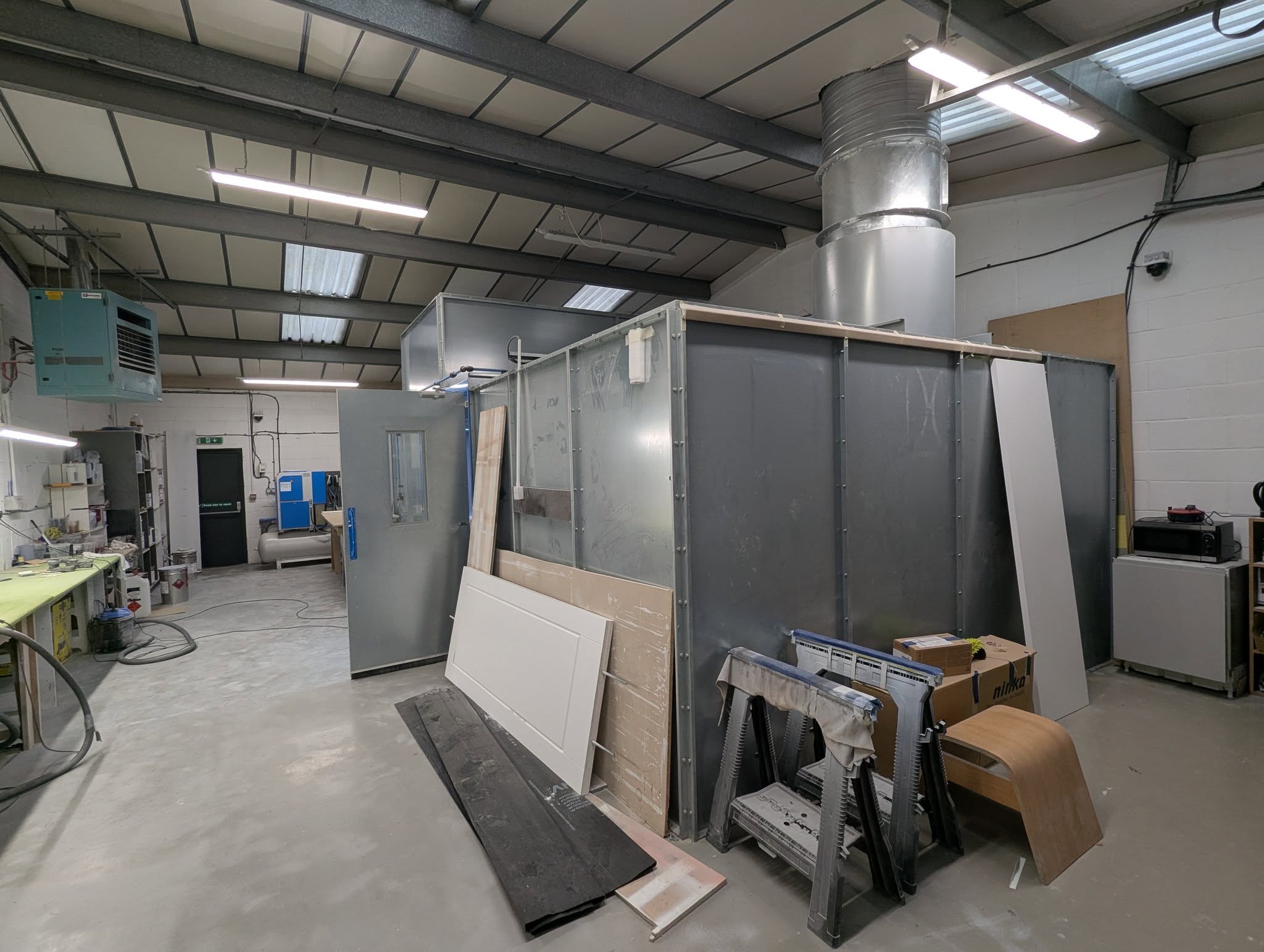 Spray booth and workshop